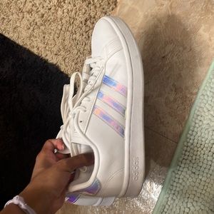 Adidas 5.5 White Shoes Reflective Stripes